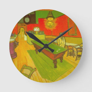 Nattcafé av Vincent van Gogh Rund Klocka