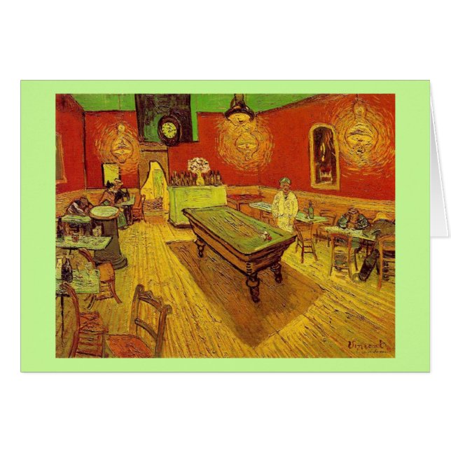 Nattcafen av Vincent Van Gogh OBS Kort (Framsidan Horizontal)