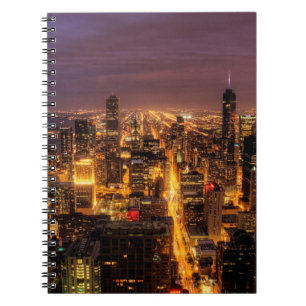 Nattcityscape av Chicago Anteckningsbok