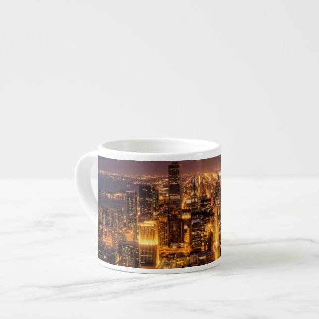 Nattcityscape av Chicago Espressomugg (Framsida vänster)