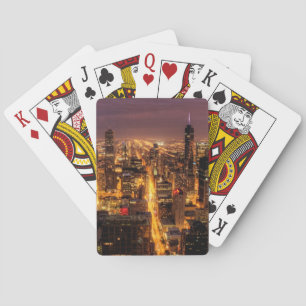 Nattcityscape av Chicago Spel Kort