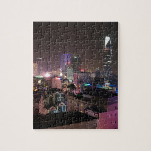 Nattcityscape av Ho Chi Minh City. Pussel