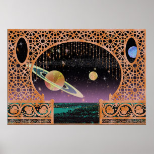 Nattdag Himlar på Risa ~ Interplanetära resor Poster