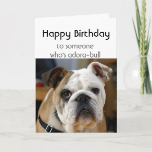 Nattdag någon Adsible Cute Bulldog Dog Humor Kort