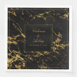 Nattdagar i Granite & Guld Bröllop 8 tum Pappersservett