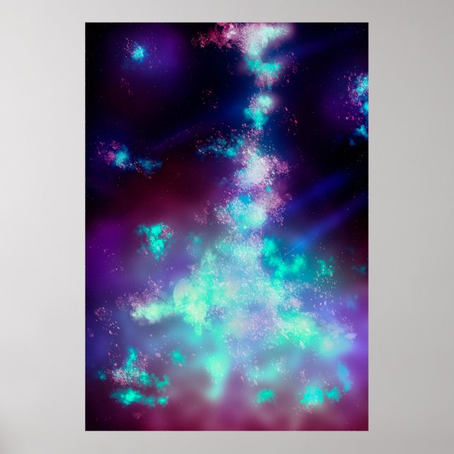 Nattdagen Himlar Neon Ljus Poster (Framsidan)