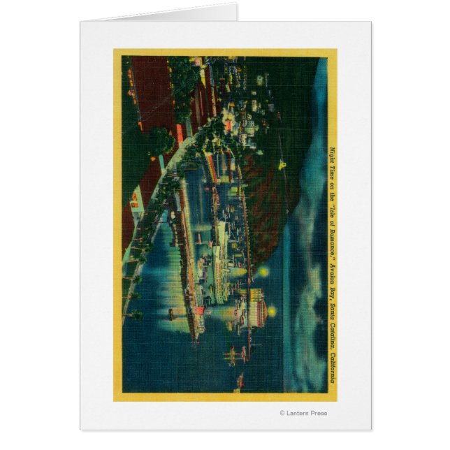 Nattdags för Santa Catalina i Avalon Bay Hälsningskort (Framsidan)