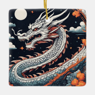 nattdrakeornament julgransprydnad keramik