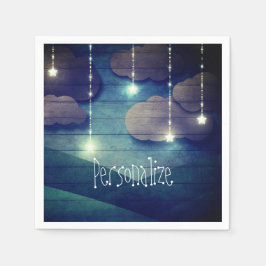 Nattdrömmen i himlar, den vackra, rustika blått pappersservett