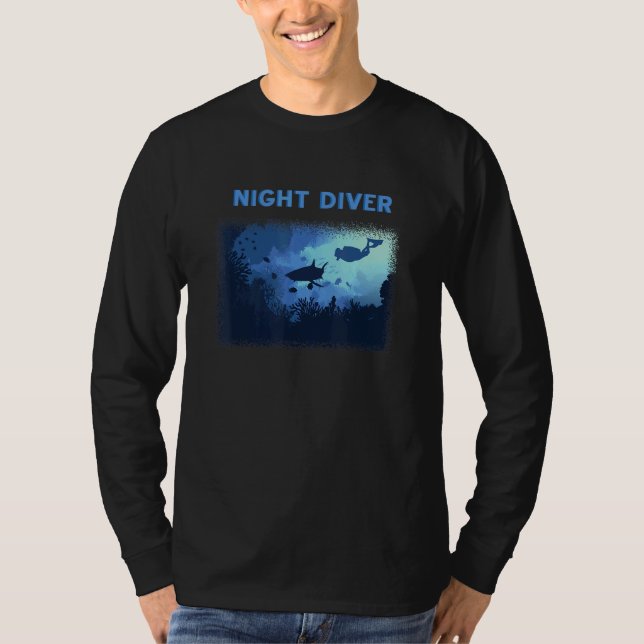 Nattdykare Dyka Underwater Snorkel Vacati T Shirt (Framsida)