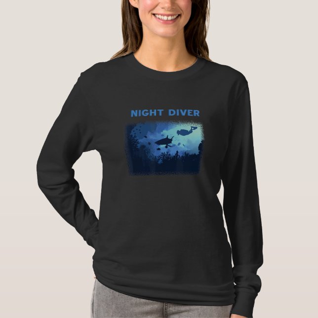 Nattdykare Dyka Underwater Snorkel Vacati T Shirt (Framsida)