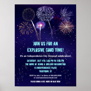 Nattelagen Himlar Fireworks 4:e Juli-händelsen Poster