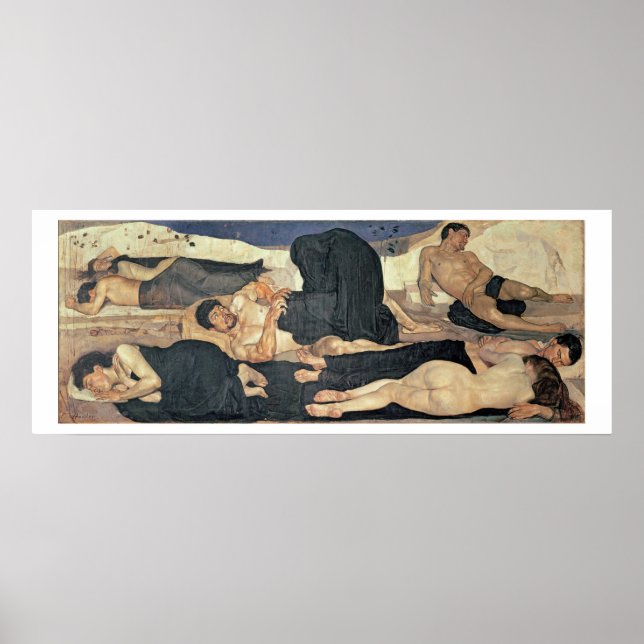 Natten, 1890 (olja på canvas) poster (Framsidan)