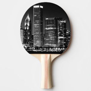 Natten beskådar av Chicago berömda cityscape Pingisracket
