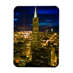 Natten beskådar av San Francisco. Magnet