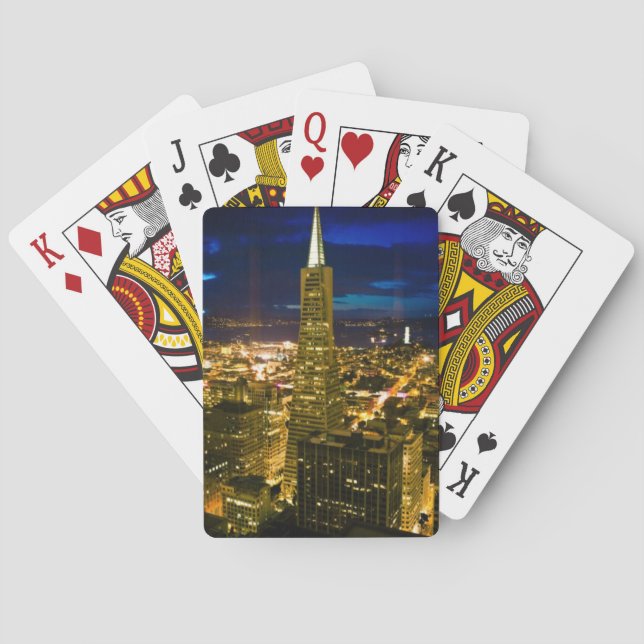 Natten beskådar av San Francisco. Spel Kort (Baksidan)