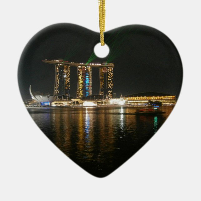 Natten beskådar av Singapore Julgransprydnad Keramik (Framsidan)
