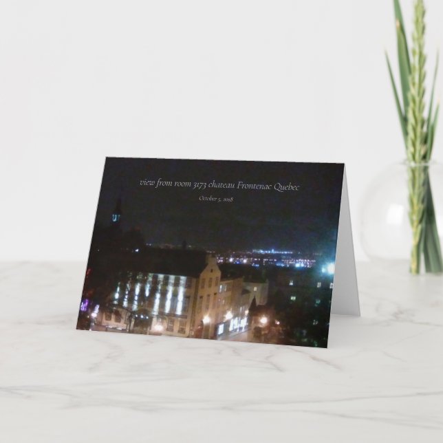 natten beskådar Quebec City Helgkort (Framsida)
