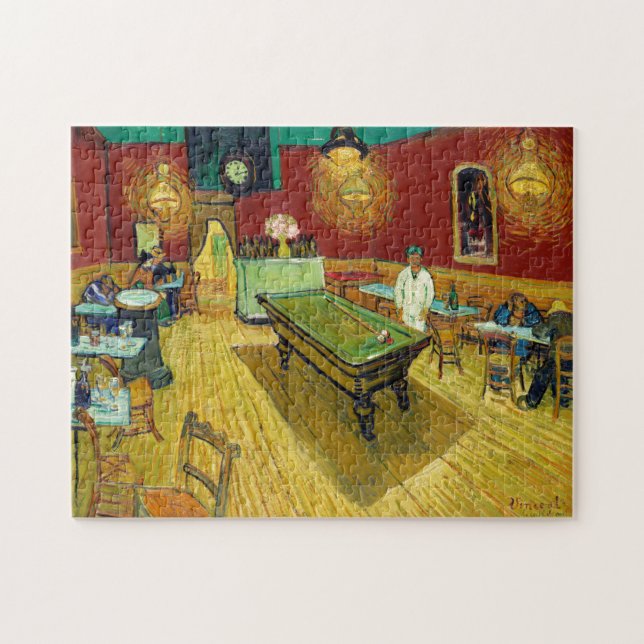Natten Cafe - Vincent van Gogh Painting Art Pussel (Horisontell)