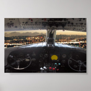 Natten för cockpiten DC3 beskådar Poster