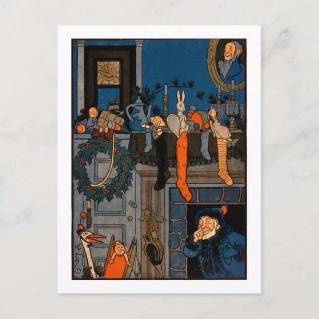 Natten för jul, vid Denlow, 1903 (colouen Helg Vykort (Framsida)