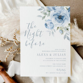 natten före blått blommigt-repetitionsmiddag inbjudningar