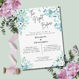 Natten före Blommigt Bröllop-repetitionsmiddag Inbjudningar