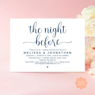 Natten före, Bröllop Rehearsal Dinner-inbjudan Inbjudningar
