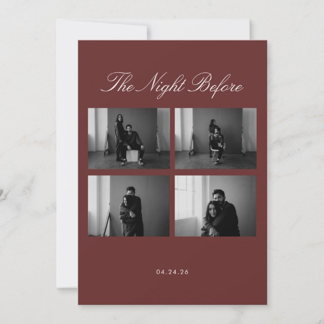 Natten före bröllopsinbjudan (Framsida)