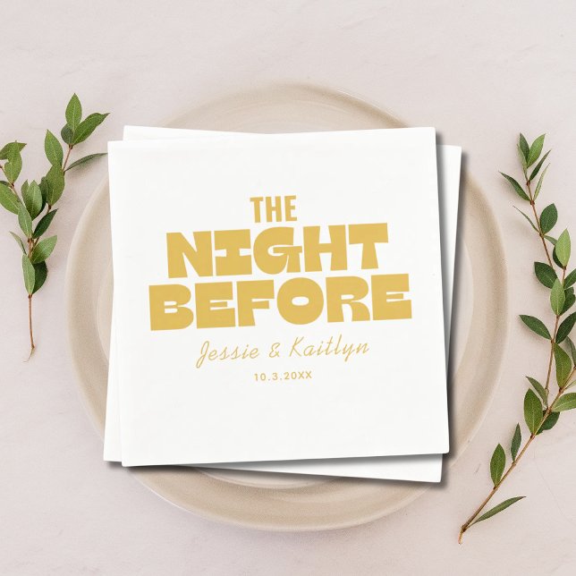 Natten före Glam Guld Rehearsal Dinner Decor Pappersservett (The Night Before Glam Gold Rehearsal Dinner Decor Napkins
)