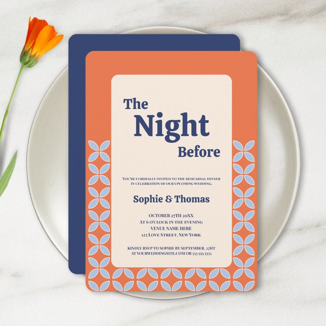 Natten före inbjudan till repetitionsmiddag (The Night Before Rehearsal Dinner Invitation)