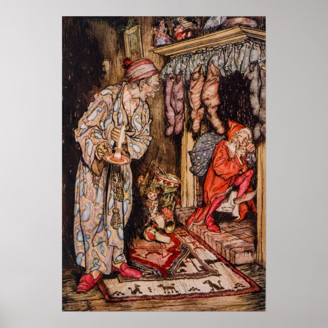 Natten före jul av Arthur Rackham Poster (Framsidan)