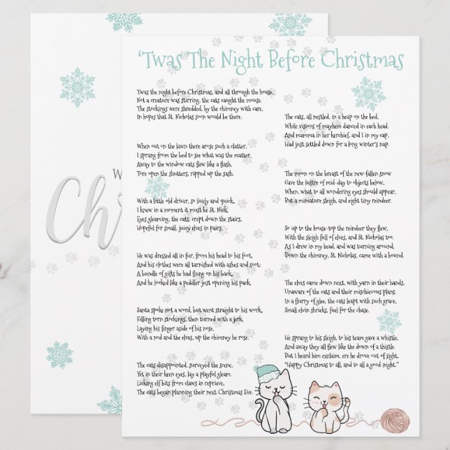 "Natten före jul, fina katter (Fram/baksida)