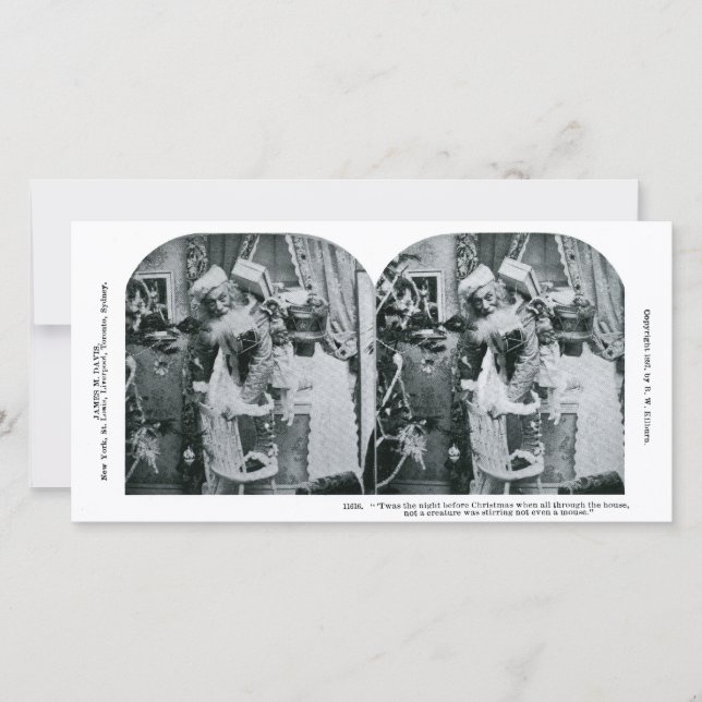 Natten före jul stereovy 1897 julkort (Framsida)