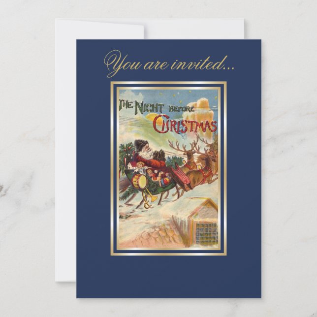 Natten före julmiddagen i Jultomten Inbjudningar (Framsida)