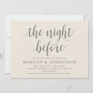 Natten före, Modern Bröllop Rehearsal Middag Inbjudningar