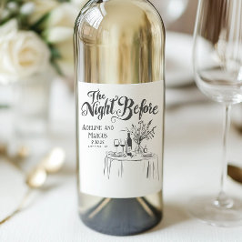 Natten före repetitionsmiddagen Funky Hand plockad Vinflaska Etikett