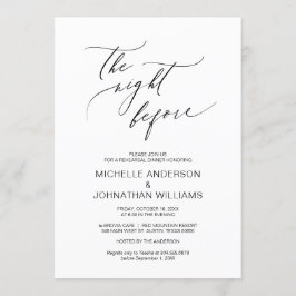 Natten före, Svarta, Bröllop repetitionsmiddag Inbjudningar
