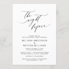 Natten före, Svarta, Bröllop repetitionsmiddag Inbjudningar