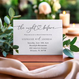 Natten före svartvit bröllopsinbjudan inbjudningar