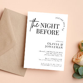 Natten före svartvitt och vit repetitionsmiddag inbjudningar