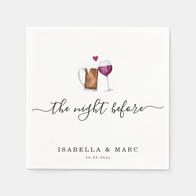 Natten före Vin & Beer Theckes Napkins Pappersservett (Framsidan)