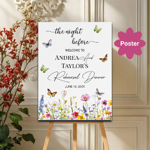Natten före Wildblommor Bröllop Välkommen Poster