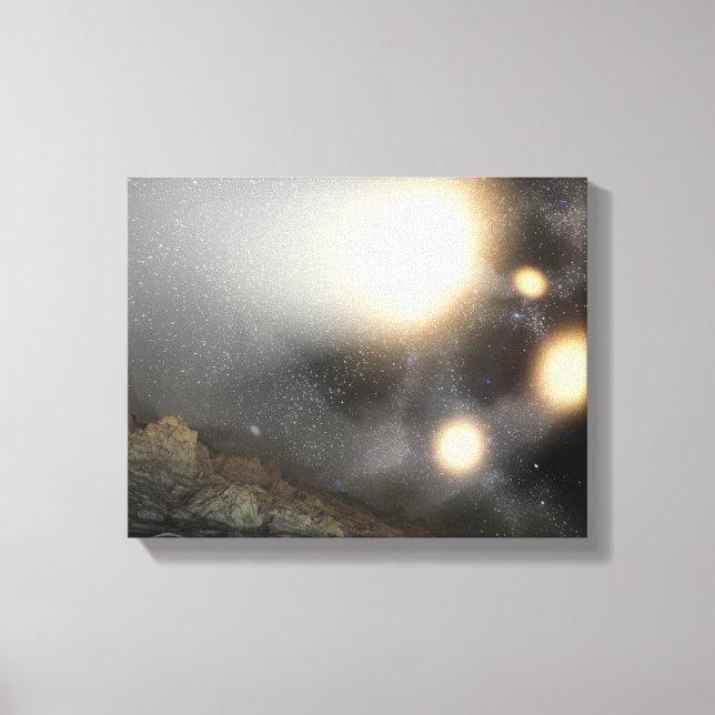 Natten himlar enligt ett hypotetiskt flygplan canvastryck (Framsida)