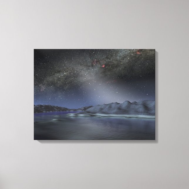 Natten himlar från en hypotetisk främmande planet  canvastryck (Framsida)