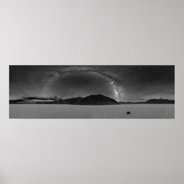 Natten Himlar Milky Way Panorama of Racetrack Play Poster (Framsidan)