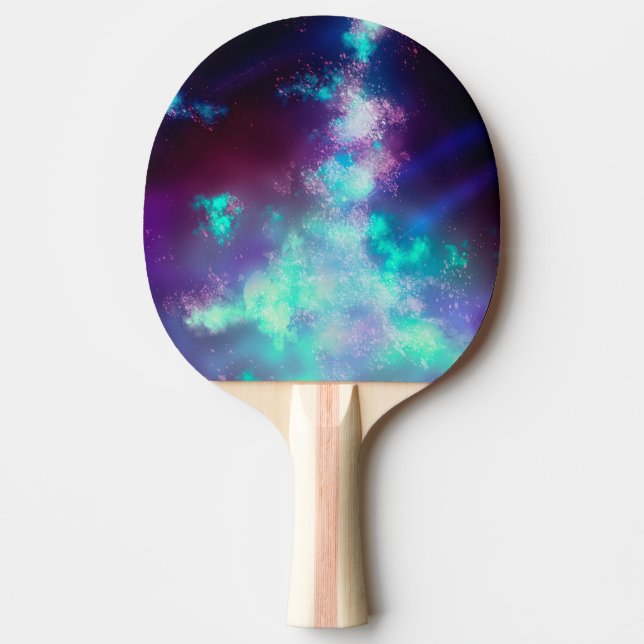 Natten Himlar Neon Ljus Ping Pong Paddle Pingisracket (Framsidan)
