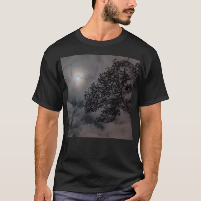 Natten Himmel med Måne T Shirt (Framsida)