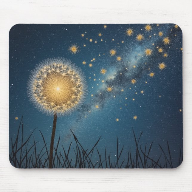 Natten himmel och dandelioner musmatta (Framsidan)