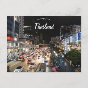 Natten i Bangkok Thailand Vykort